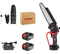 Tronçonneuse électrique, moteur sans balai, guide-chaîne 8 pouces, 2 batteries Set A