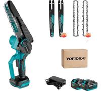 Tronçonneuse électrique, moteur sans balai, guide-chaîne 8 pouces, 2xbatteries Set-2