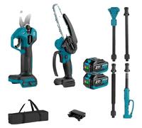 Tronçonneuse électrique, moteur sans balais, bras réglable, kit de 2 batteries