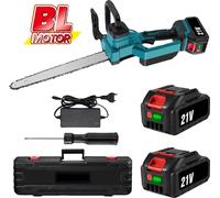 Tronçonneuse électrique, moteur sans balais, puissance de coupe efficace, 2 batteries
