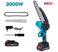 Tronconneuse Electrique Sans Fil 8 Pouces 3000 W, Petite Tronconneuse Thermique Electrique Coupe Branche pour la Coupe du Bois