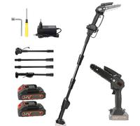 Tronçonneuse électrique - Sécateur télescopique 2-en-1 - 3500 W - Fonctionnant sur batterie - Manche télescopique - 2 batteries incluses - Pour les branches hautes