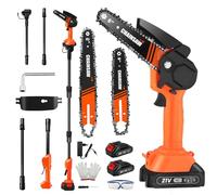 Tronçonneuse et Élagueuse Télescopique 2-en-1 pour Makita 18V, Avec 2 Batteries 1,5 Ah, Chargeur, Chaînes 6+8 Pouces, Perche Télescopique de 2,3 m, Scie Électrique à Branches pour Arbustes