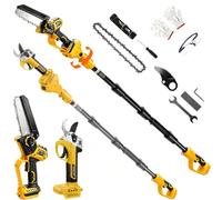 Tronçonneuse et Sécateur Télescopique Électrique compatible avec Dewalt 18V | sans batteries 4 en 1 Perche Élagueuse Secateur à Batterie sans fil 6 Pouces Mini Tronçonneuse avec Perche petite scie
