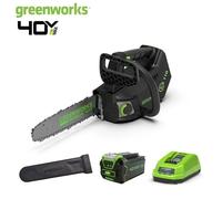 Tronçonneuse Greenworks GS110 40v 1000w-sans balais-chaîne de 10 pouces-15 m/s-58 dents-noir