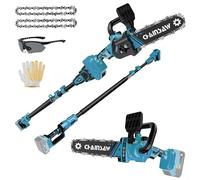Tronçonneuse professionnelle sans fil compatible avec Makita 18 V (sans batterie), mini tronçonneuse à batterie 2 en 1 de 20,3 cm et élagueuse électrique télescopique, hauteur de travail jusqu'à 4,7 m
