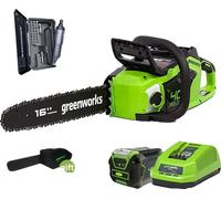 Tronçonneuse sans balai Greenworks, 40V sur batterie, longueur de chaîne 16 pouces, 16 pouces, une batterie