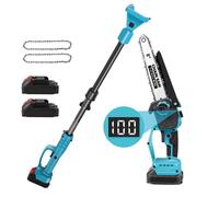 Tronçonneuse Sans Fil 2-en-1 Perche 9ft & Mini 8"" Moteur Brushless 2 Batteries 3.0Ah Coupe Ø 15cm en 7s