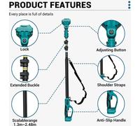Tronçonneuse sans fil 2-en-1 pour branches - Ébrancheuse à perche - Moteur sans balais - Guide-chaîne de 15/20 cm - 6 800 tr/min - 18 V (batterie non incluse)