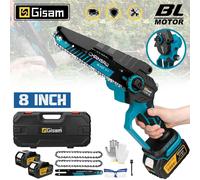 Tronçonneuse sans fil - 20 cm - Moteur sans balais - 2 batteries 18 V incluses - Pour la coupe du bois et l'élagage - Braun