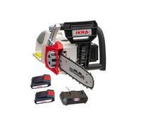 Ikra Tronçonneuse sans fil 40V (2x20V) Guide OREGON 35,5 cm Brushless 2x2,0Ah Chargeur double
