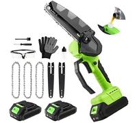 Tronçonneuse sans fil 700W - 6 pouces - 2 Batteries & chargeur - Tronçonneuse thermique - Portable pour Jardin et Taille Haie