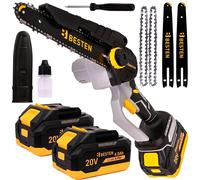 Tronçonneuse sans fil BESTEN 8 pouces, sans balais, lubrification automatique, tension de chaîne sans outil, frein de chaîne, batterie 2×20 V, coffret, B-PRO