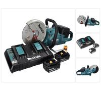 Tronçonneuse sans fil Makita DCE 090 PM2X1 36 V (2x 18 V) 230 mm sans balais + 2 batteries 4,0 Ah + double chargeur