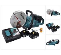 Tronçonneuse sans fil Makita DCE 090 RG2X1 36 V (2x 18 V) 230 mm sans balais + 2 batteries 6,0 Ah + chargeur