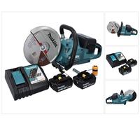 Tronçonneuse sans fil Makita DCE 090 RT2X1 36 V (2x 18 V) 230 mm sans balais + 2 batteries 5,0 Ah + chargeur