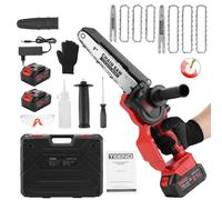 Tronçonneuse sans fil mini - Moteur sans balais 1000 W - Guide 6 et 8 pouces - 2 batteries 4000 mAh - Lubrification automatique