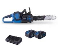 Tronçonneuse sans fil SCHEPPACH BC-CS355Duo-X, Longueur de coupe 33,5cm, 2 Batteries 4Ah, Chargeur double 4.5A