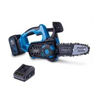 Tronçonneuse sans fil Scheppach BC-TCS200-X - Brushless | Longueur de coupe 17,5 cm | Longueur de guide 20 cm | Vitesse de coupe 7 m/s | Batterie 4 Ah + chargeur 2,4 A inclus