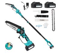 Tronçonneuse télescopique 2-en-1 STANEW, mini-tronçonneuse sans balais, avec 2 batteries de 4000 mAh, 6 pouces, hauteur de travail max. 4,55 m, réglage multi-angle