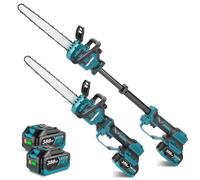 Tronçonneuse télescopique sans fil, longueur de guide de 30 cm, longueur télescopique de 33 cm Tronçonneuse électrique sans balai avec 2 batteries pour sécateur