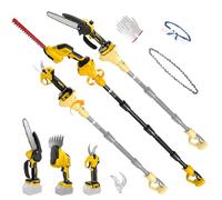 Tronçonneuse télescopique sans fil, taille-haie et sécateur compatible avec Dewalt 20 V, kit d'outils d'élagage extensible pour couper les branches et les arbres (sans batterie)