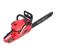 Tronçonneuse thermique 58CC 20 pouces, coupe-bois haute puissance | Construction métal/plastique, moteur 58CC, abattage, compatible carburant standard Rouge