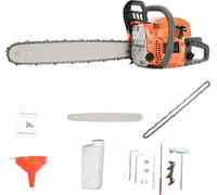 Tronçonneuse - Tronçonneuse à essence - 2 temps 58 cm³ - 8500 tr/min - Guide-chaîne de 30 cm - À guidage manuel - Orange