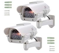 TronicXL Lot de 2 caméras de surveillance factice professionnelles - Avec LED infrarouge clignotante - Pour l'intérieur et l'extérieur