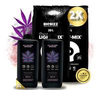 TronicXL Lot de 2 engrais tout en un pour BioBizz + 2 sacs Light Mix Grow Terre pour la culture et la floraison Lightmix Kit complet de culture Try Pack