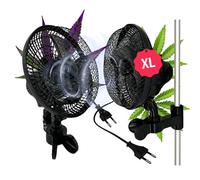TronicXL Lot de 2 ventilateurs oscillants Grow Clip - Extra large - Compatible avec la boîte de culture - Ventilation - Conduit d'air