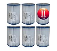 TronicXL Lot de 6 filtres compatibles avec les cartouches filtrantes Bestway type II pour pompes Flowclear 58383 58386 58094 58117 58386GS pour pompes de piscine 530/800 gal/h
