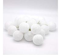 Tronje 20 LED Guirlande Lumineuse Ø6cm Boules de Coton avec Minuterie 4h - Portable Chaîne Lumière 3,8m - Décoration Lampe avec Piles - Blanc