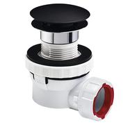 Trop trou de lavabo avec siphon Nano 6.7, système Quick-Clac, couleur noire