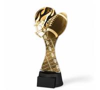 Trophy Monster Trophée de football américain classique de Toronto taille 190 mm | Ballon et casque pour clubs, événements et compétitions | Fabriqué à partir d'acrylique imprimé de 6 mm d'épaisseur