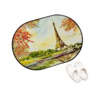 TropicalLife Paillasson d'entrée motif paysage de France Paris pour salon, cuisine, maison, salle de bain, tapis lavable pour intérieur et extérieur, tapis de sol, antidérapant, 40 x 60 cm