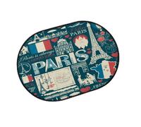 TropicalLife Tapis de porte d'entrée rétro sur le thème de la France Paris pour salon, cuisine, maison, salle de bain, tapis lavable pour intérieur et extérieur, antidérapant, 40 x 60 cm