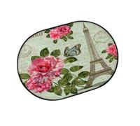 TropicalLife Tapis d'entrée motif carte postale Paris pour salon, cuisine, maison, salle de bain, tapis vintage lavable pour intérieur et extérieur - 40 x 60 cm