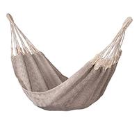 Tropilex Hamac Classique de Jardin | Hamac Suspendu Bébé Voyage Exterieur Intérieur | Fabriqué à la Main | Toile en Coton Deux Marron Naturel Capacité 30 kg