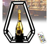 Troqullium Présentoir d'alcool à LED,présentateur de Bouteilles de Champagne 7couleurs, avec Batterie au Lithium Rechargeable, autonomie de 4heures, for soirée en boîte de Nuit au Bar, 45x36x8cm