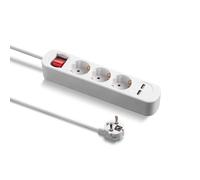 TROTEC Bloc multiprise PVH3 avec 2 Prises de Charge USB Long câble de 1,5 m