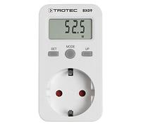 TROTEC Compteur des coûts d'énergie BX 09 | Wattmètre | prise CEE 7/4 | Avec prise type F | Affichage en W, prix ou prix/kwH | Branchement multiprise possible | Mesure de la consommation