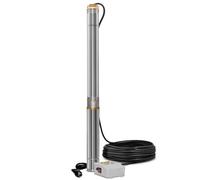 TROTEC Pompe de puits profonde TDP 7501 E - Pompe à eau avec débit 6000 l/h, 1100 W - Hauteur de refoulement 90 m, ø 8,6 cm, IP68 pour pompe, pompe en acier inoxydable