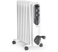 TROTEC Chauffage électrique Radiateur à huile TRH 20 E (2000 watts, 3 niveaux de chauffage, thermostat, 4 roulettes pivotantes, enroulement pratique du câble, poignée intégrée)