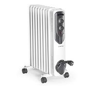 TROTEC Radiateur bain d'huile TRH 20 E, 3 niveaux de puissance, 2000W, thermostat réglable, 9 ailettes, chauffage silencieux avec fonction antigel