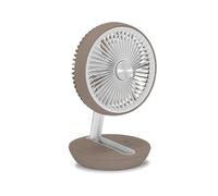 TROTEC Ventilateur de poche 25 W TVE 2 B Ø 23 cm, 25 W, beige, rechargeable USB sans fil, ventilateur pliable de table avec 4 vitesses, tête inclinable à 180°, batterie intégrée, sangle de transport