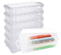 Trousse à crayons transparente, lot de 8