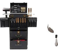 Trousse à maquillage, conception à 3 niveaux, élégante et portable, noire