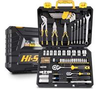 Trousse à outils de luxe pour voiture avec noix métriques. Caisse à outils de luxe de 82 pièces remplie d'outils à main pour voitures, vélos et véhicules pour la réparation et l'entretien. Complet dan