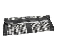 Trousse à outils en cuir noir et tissus en pied de poule pour Porsche